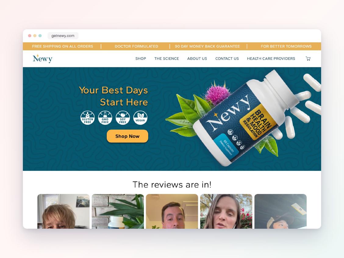 Newy, Shopify project by Victoria Garland Creative